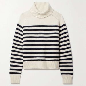 NEW: Nili Lotan Gideon Striped Merino Wool & Cashmere Sweater: US S